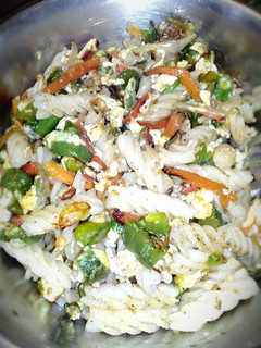 A picture of Egg mix vegetable pasta.
