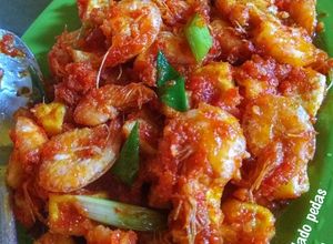 Foto resep Udang tahu balado pedas