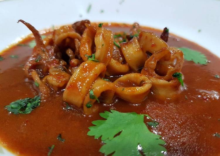 Recipe of Super Quick Homemade Sambal Squid (Sambal Sotong)