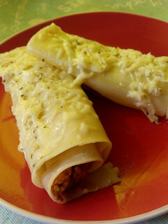 Una foto de Canelones con Carne de Soja