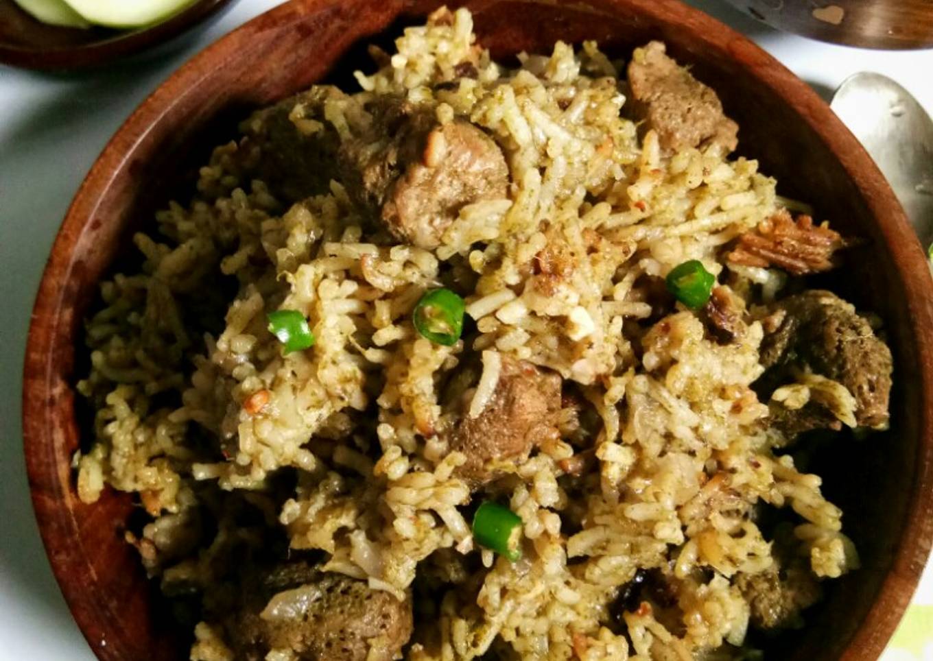 Spinach and soya rice