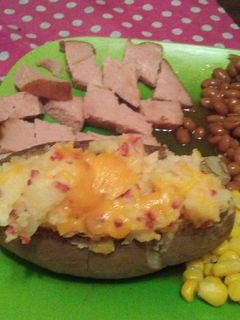A picture of Twice baked potatos.