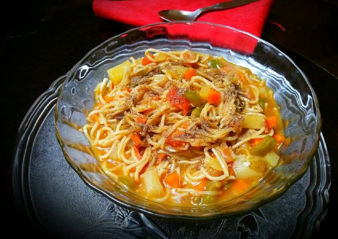 Recipe of Super Quick Homemade Veggie Noddles Soup