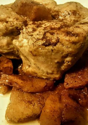 A picture of Baked Porkchops & Spiced Apples.