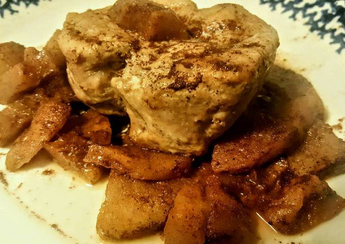 Steps to Prepare Favorite Baked Porkchops &amp; Spiced Apples