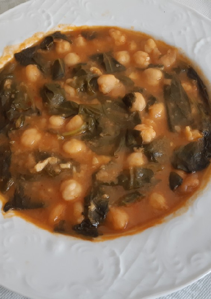 Una foto de Garbanzos con espinacas. Un potaje riquísimo