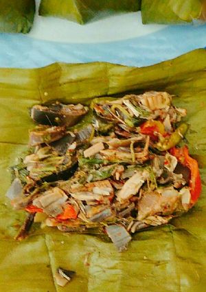 Foto resep Pepes Bumbu Sederhana (Ikan Asin dan Jantung Pisang)