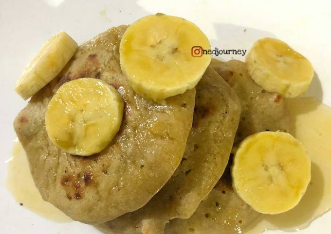 Cara Bikin Banana Pancake Oatmeal (cemilan diet) Anti Gagal