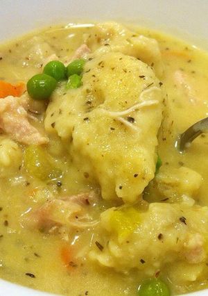 A picture of Chicken and dumplings.