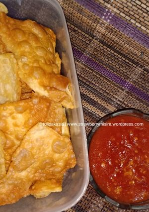 Foto resep Resep Krupuk Pangsit + Resep saos sambal homemade