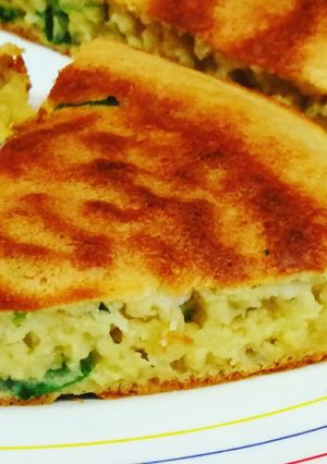 A picture of Naan Bread with Green Garlic.