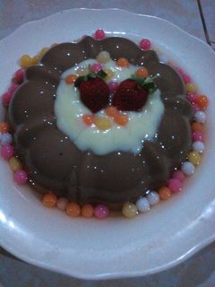 Foto resep Puding coklat vla vanila buble