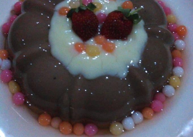 Puding coklat vla vanila buble