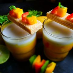 A picture of Chilled Mango Cappuccino With Coconut Milk.