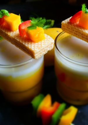 A picture of Chilled Mango Cappuccino With Coconut Milk.
