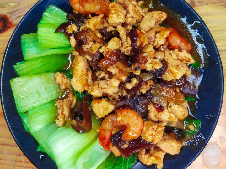 Easy Steps to Make Recipes Pokcoy Siram Ayam Cincang the Awesome  So Delicious.