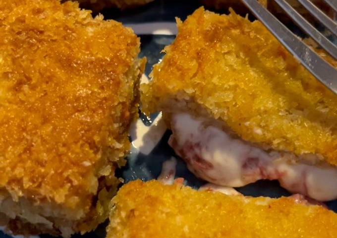 Anti Ribet, Membuat Roti goreng mozzarella kornet (full foto) Kekinian