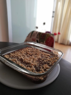 Una foto de Brownie de plátano y cacao 💚
