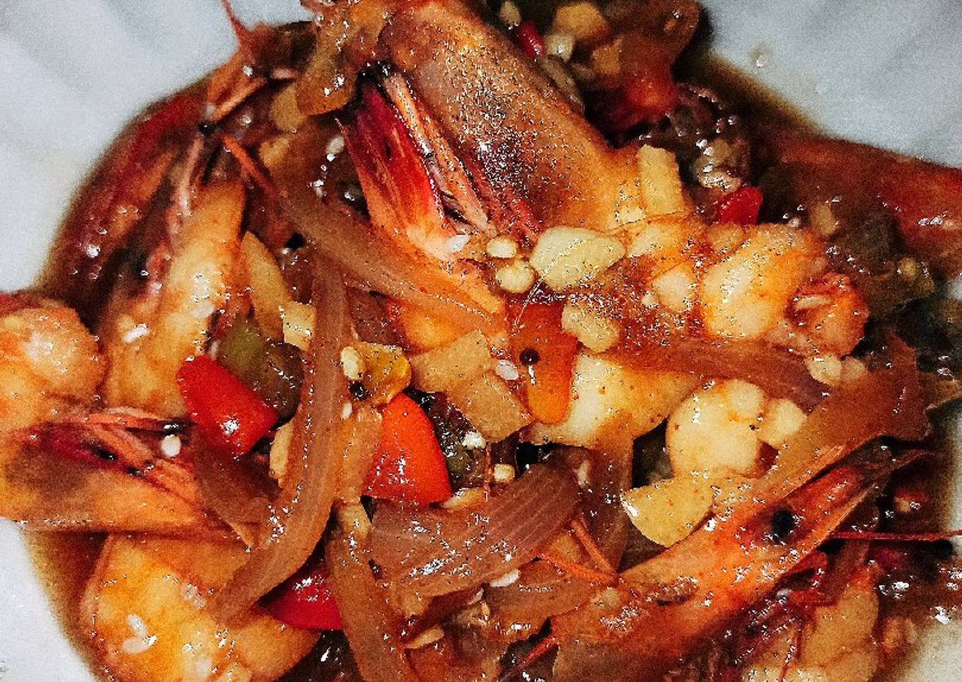 Kreasi udang madu saus bulgogi