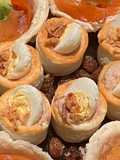 Vol au vent con paté de melva y huevo de codorniz
