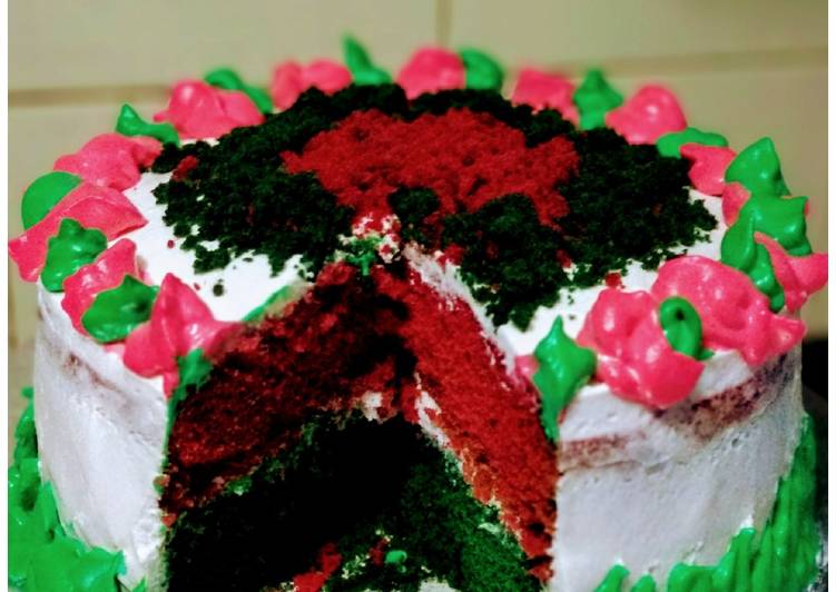 Step-by-Step Guide to Make Super Quick Homemade Red &amp; Green Velvet Cake