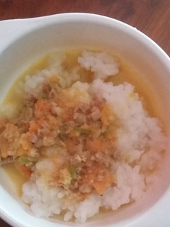 Foto resep Mpasi nasi tim kuah tuna #9monthsold