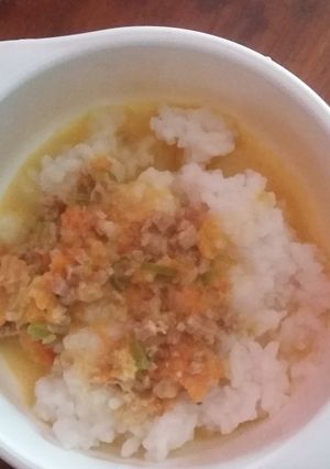 Foto resep Mpasi nasi tim kuah tuna #9monthsold