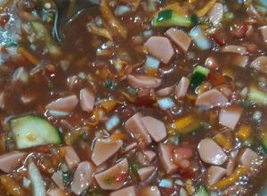 Una foto de Ceviche de salchicha de pavo