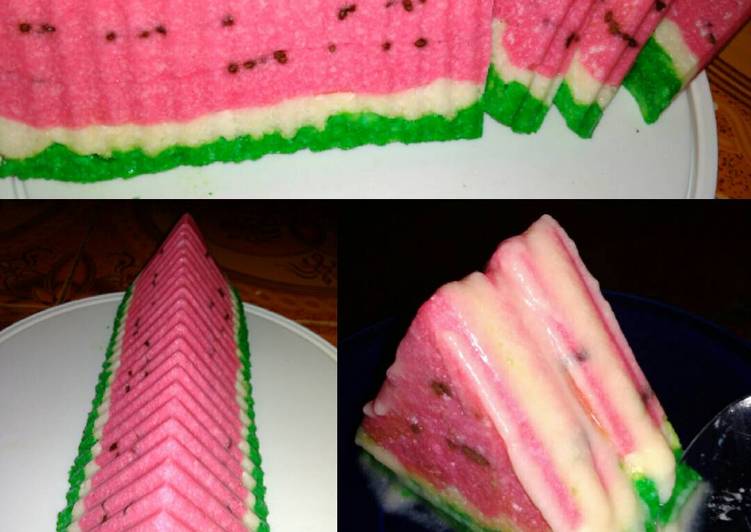 Cara Gampang Menyiapkan Watermelon Sponge Pudding 🍉🍉  Puding Semangka yang Menggugah Selera