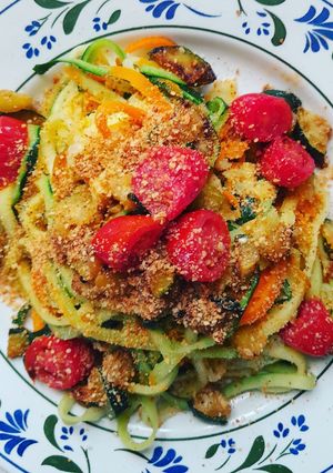 A picture of Zucchini Spaghetti...Full of Flavor.