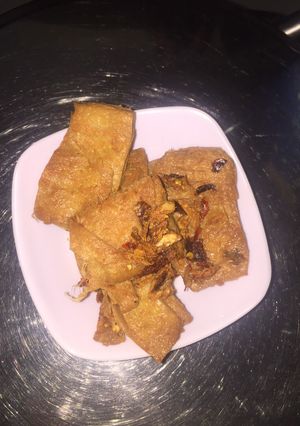 Hình của món Sườn non chay chiên tỏi ớt.