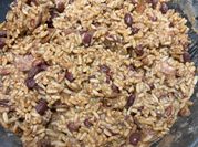 A picture of red kidney beans and rice