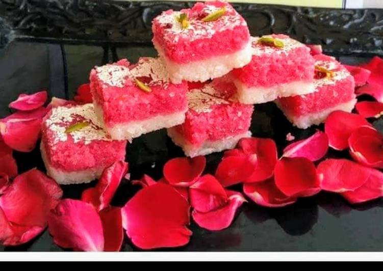 Coconut Rose Barfi