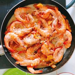 A picture of Squash and Coconut Milk Shrimps.