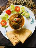 Bharela Ringana (Stuffed Brinjals) with chapati in lunch