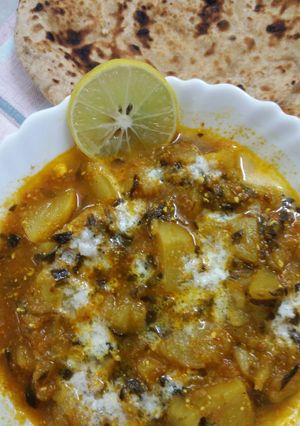 A picture of Turnip and fenugreek sabji.