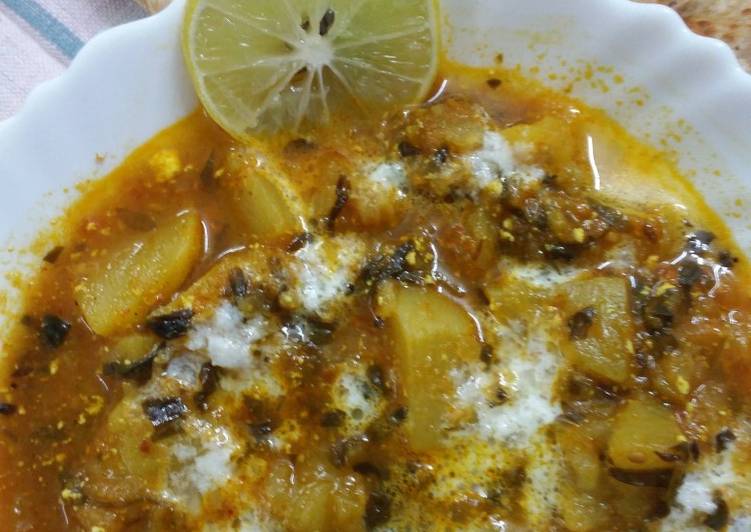 Turnip and fenugreek sabji