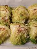 Involtini di verza con riso e scamorza affumicata