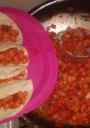 Una foto de "Discada" de papas económica!