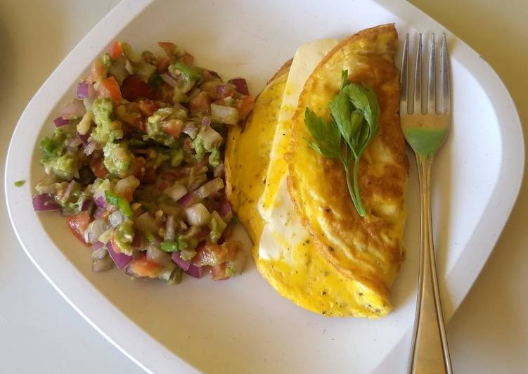 Omelette de queso panela con guacamole 😋