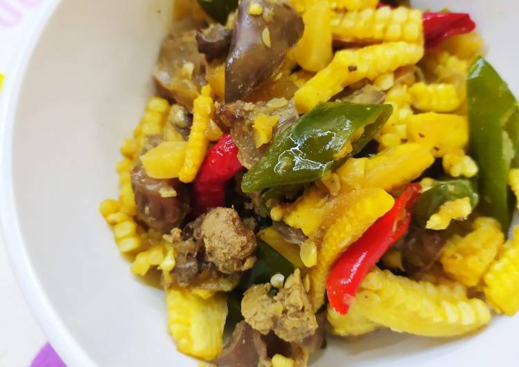 Cara mudah Menyiapkan 78. Oseng Jagung Muda, Ati Ampela 💚 Anti Gagal