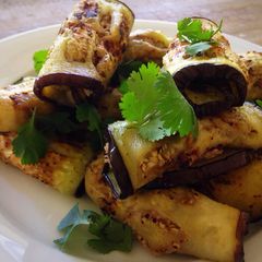 A picture of Georgian Eggplant Rolls.