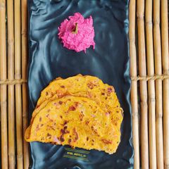 Oats Veggie Savoury Pancakes with Beetroot Coleslaw A picture of Oats Veggie Savoury Pancakes with Beetroot Coleslaw.