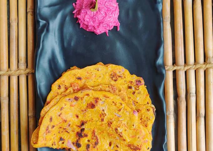 Oats Veggie Savoury Pancakes with Beetroot Coleslaw
