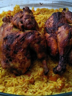 صورة لوصفة دجاج محمر مع أرز