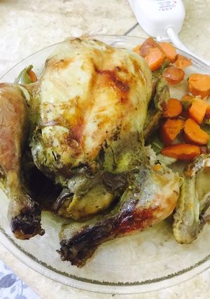 صورة لوصفة وجبة غدا صحية ولذيذة دجاج مشوي مع جزر 😋