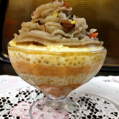 A picture of Layered Sago/Sabudana Puding for Vrat.