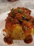 Mofongo Relleno de churrasco al estilo de PUERTO RICO