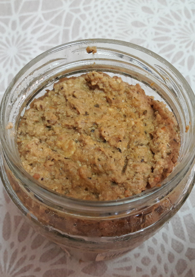 Una foto de Carne picada de nuez baja en grasa, sin gluten y vegana