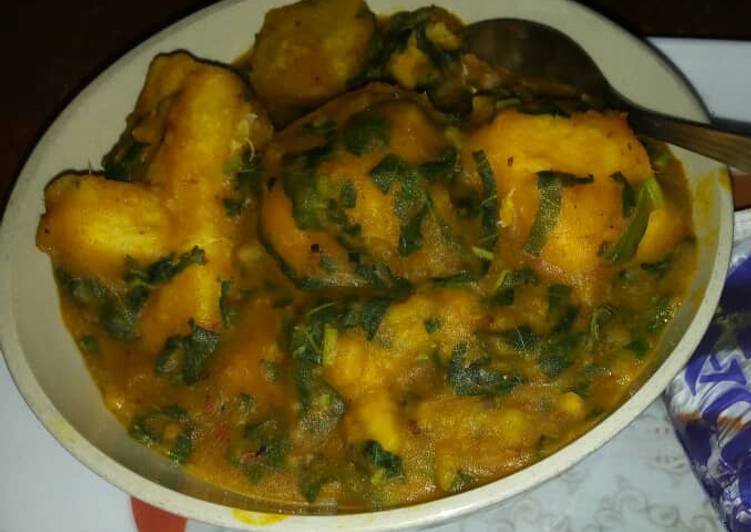 Porriage yam with vegetable